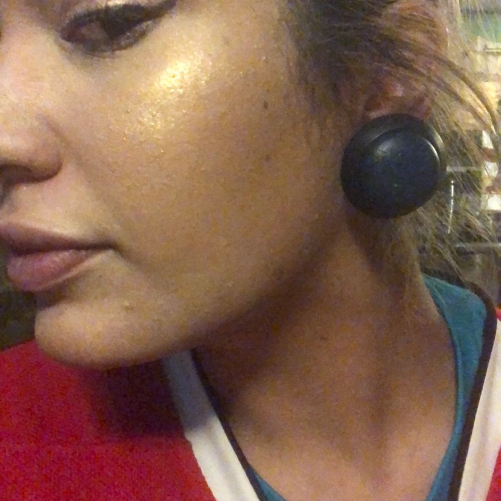 Vintage Blue Button Earrings